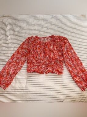 Anthropologie Floral Long-Sleeve Blouse